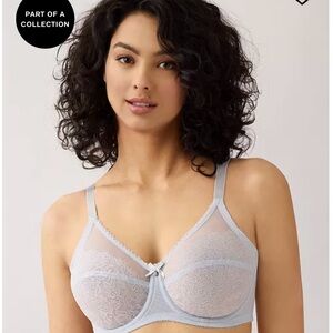Wacoal Retro Chic Dusty Blue Lace Underwire Bra sz. 36DDD